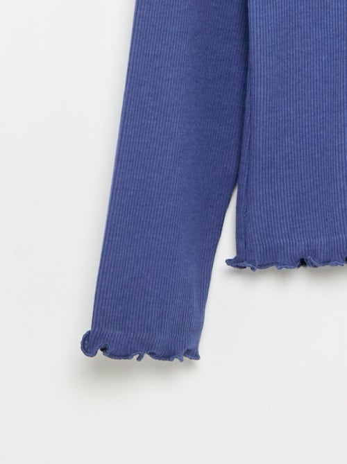 Camiseta de cuello alto lisa con acabados ondulados - Kiabi Camiseta de cuello alto lisa con acabados ondulados - Kiabi
