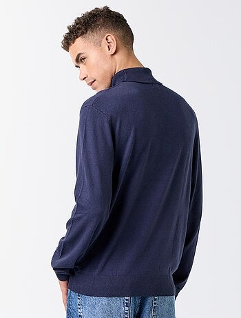 Camiseta de cuello alto lisa de punto fino