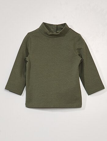 Camiseta de cuello alto lisa de punto - Kiabi