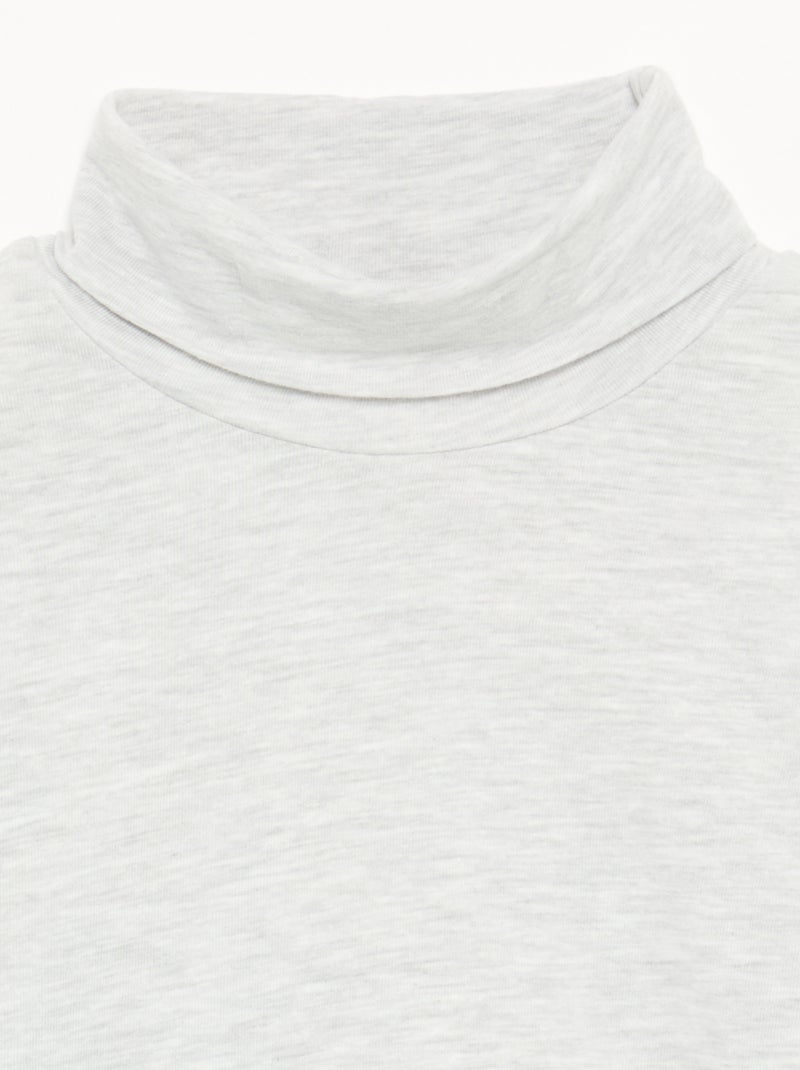 Camiseta de cuello alto lisa Gris - Kiabi