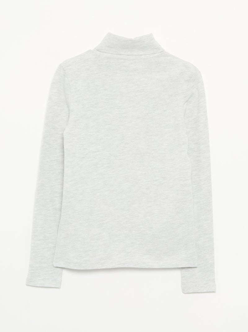 Camiseta de cuello alto lisa Gris - Kiabi