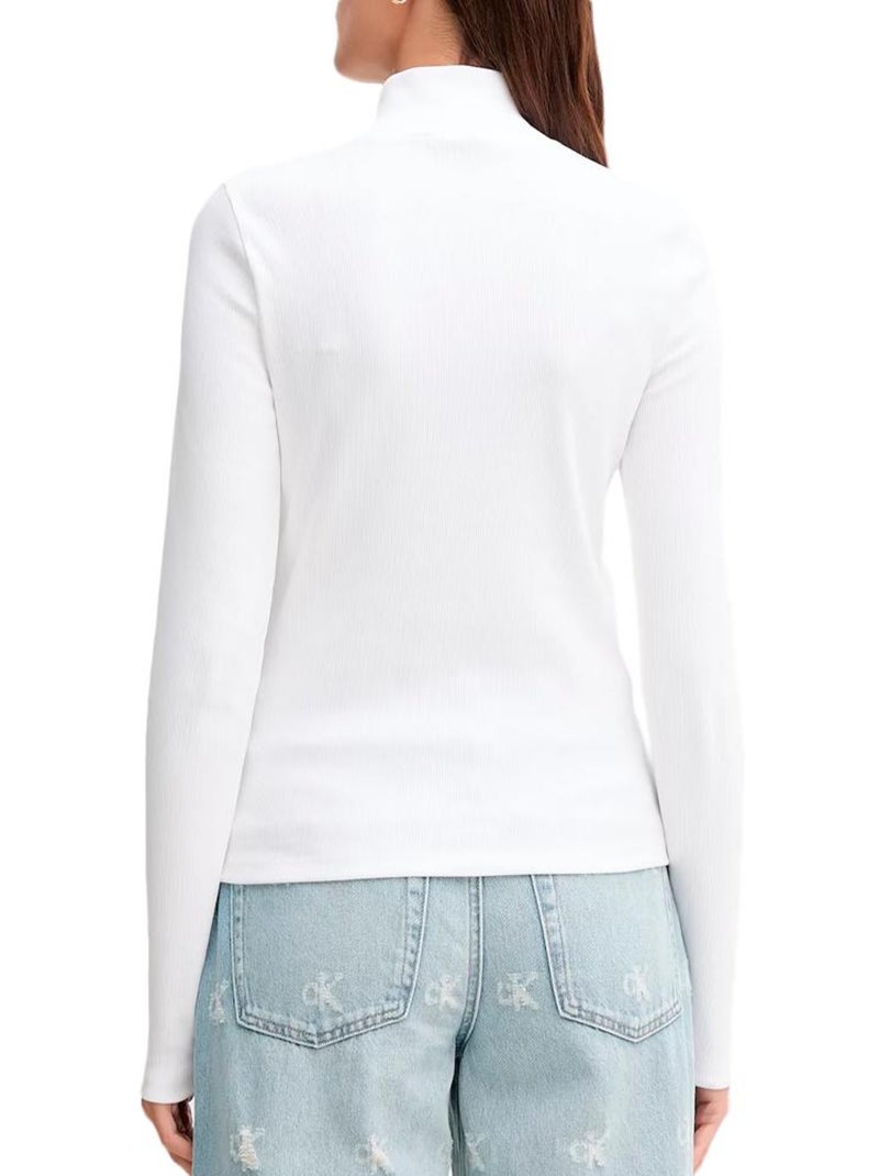 Camiseta de cuello alto para mujer Calvin Klein Jeans Blanco - Kiabi