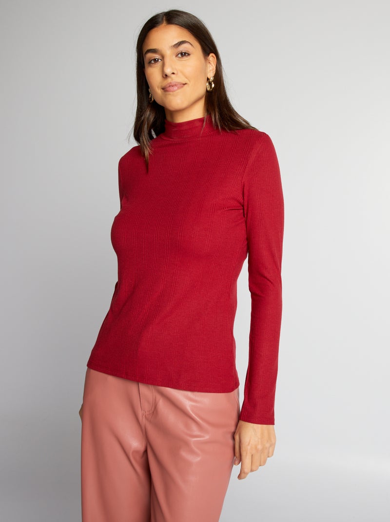 Camiseta de cuello alto ROJO - Kiabi