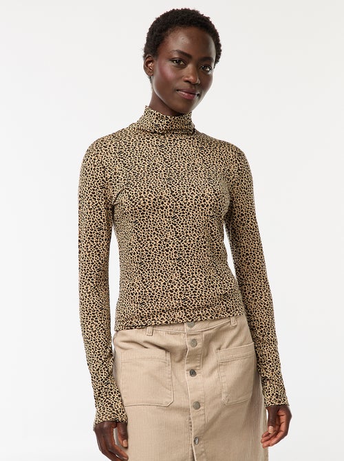 Camiseta de cuello alto y manga larga - Kiabi Camiseta de cuello alto y manga larga - Kiabi