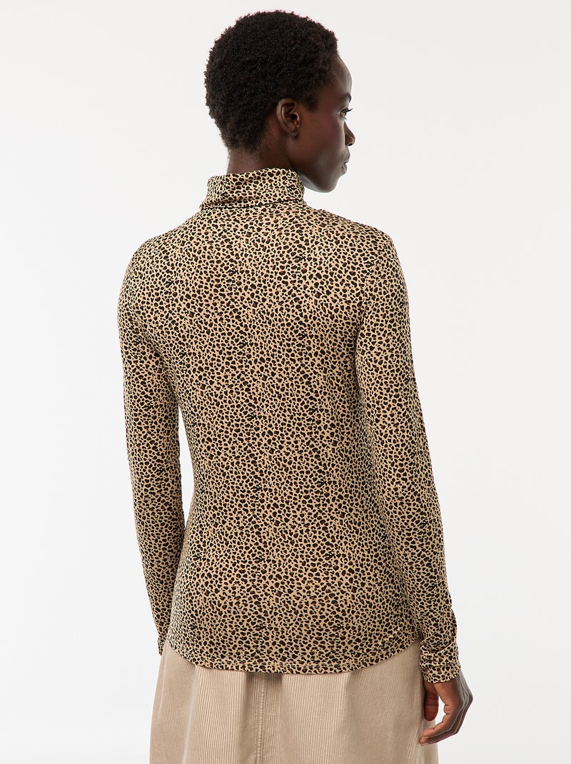 Camiseta de cuello alto y manga larga Beige - Kiabi