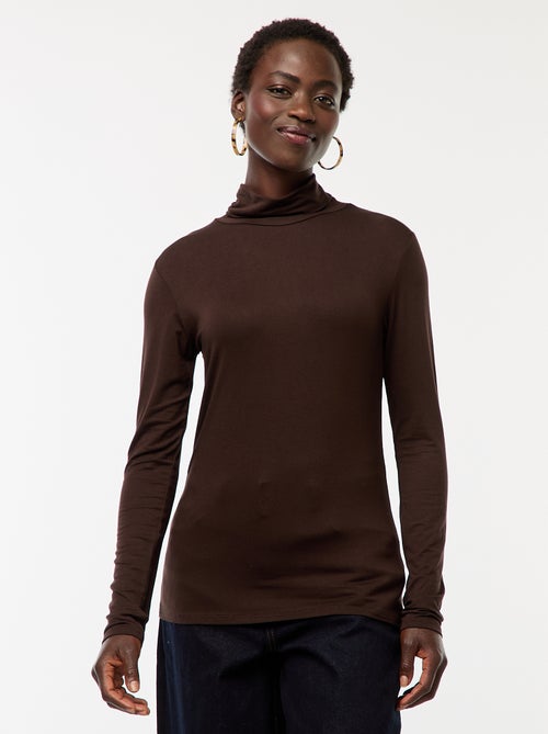 Camiseta de cuello alto y manga larga - Kiabi Camiseta de cuello alto y manga larga - Kiabi