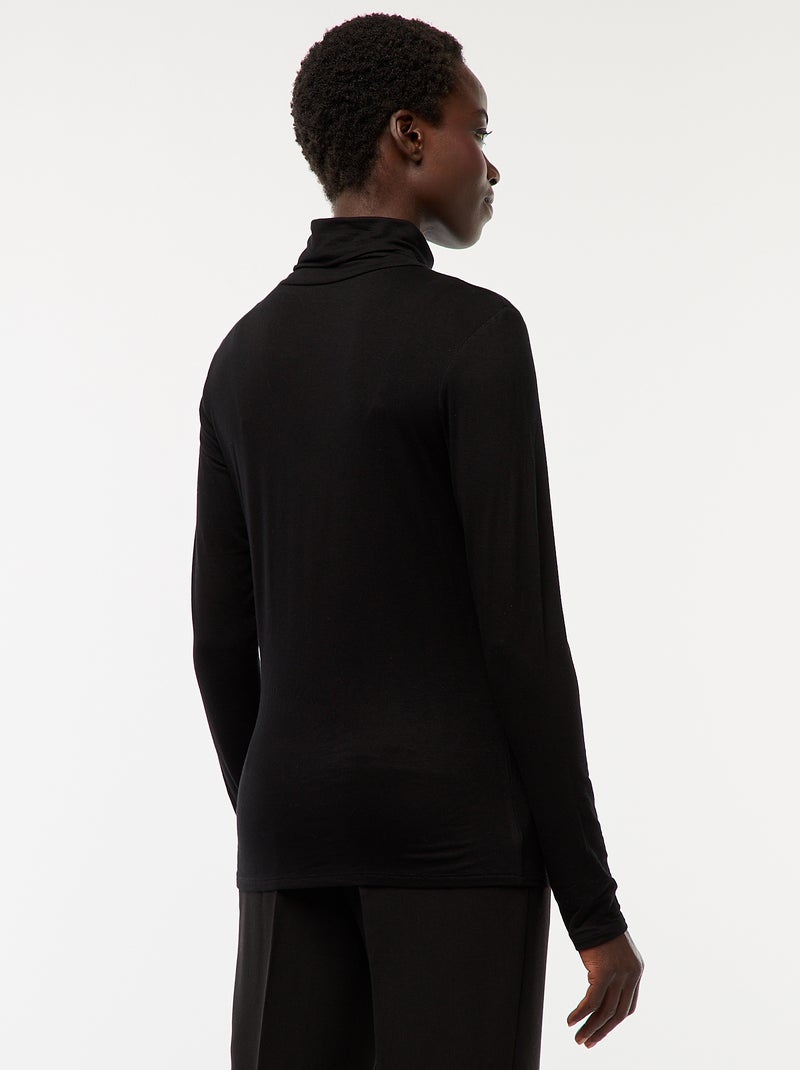 Camiseta de cuello alto y manga larga Negro - Kiabi