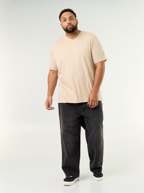 Camiseta de cuello de pico de jersey - Kiabi Camiseta de cuello de pico de jersey - Kiabi