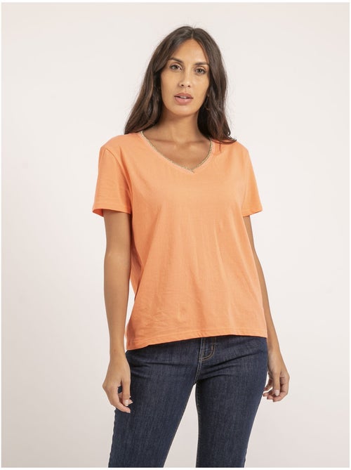 Camiseta de cuello en V de puro algodón FAMIA - Kiabi