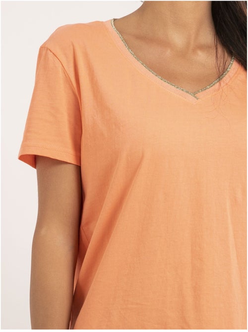 Camiseta de cuello en V de puro algodón FAMIA - Kiabi