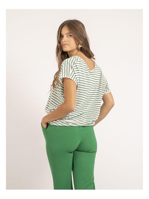 Camiseta de cuello en V de rayas FERKUS - Kiabi