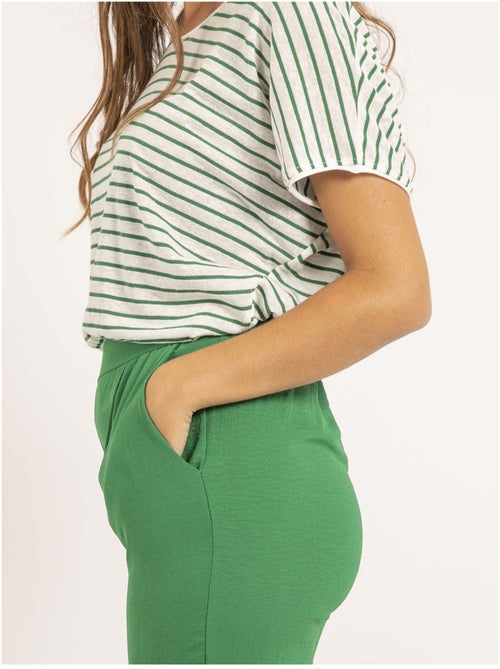 Camiseta de cuello en V de rayas FERKUS - Kiabi
