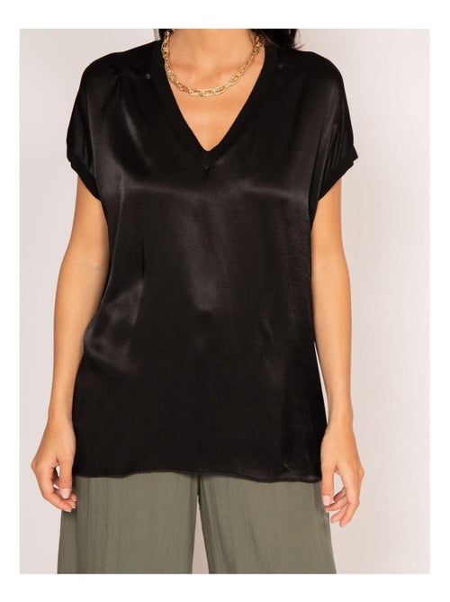 Camiseta de cuello en V satinada FENTA - Kiabi