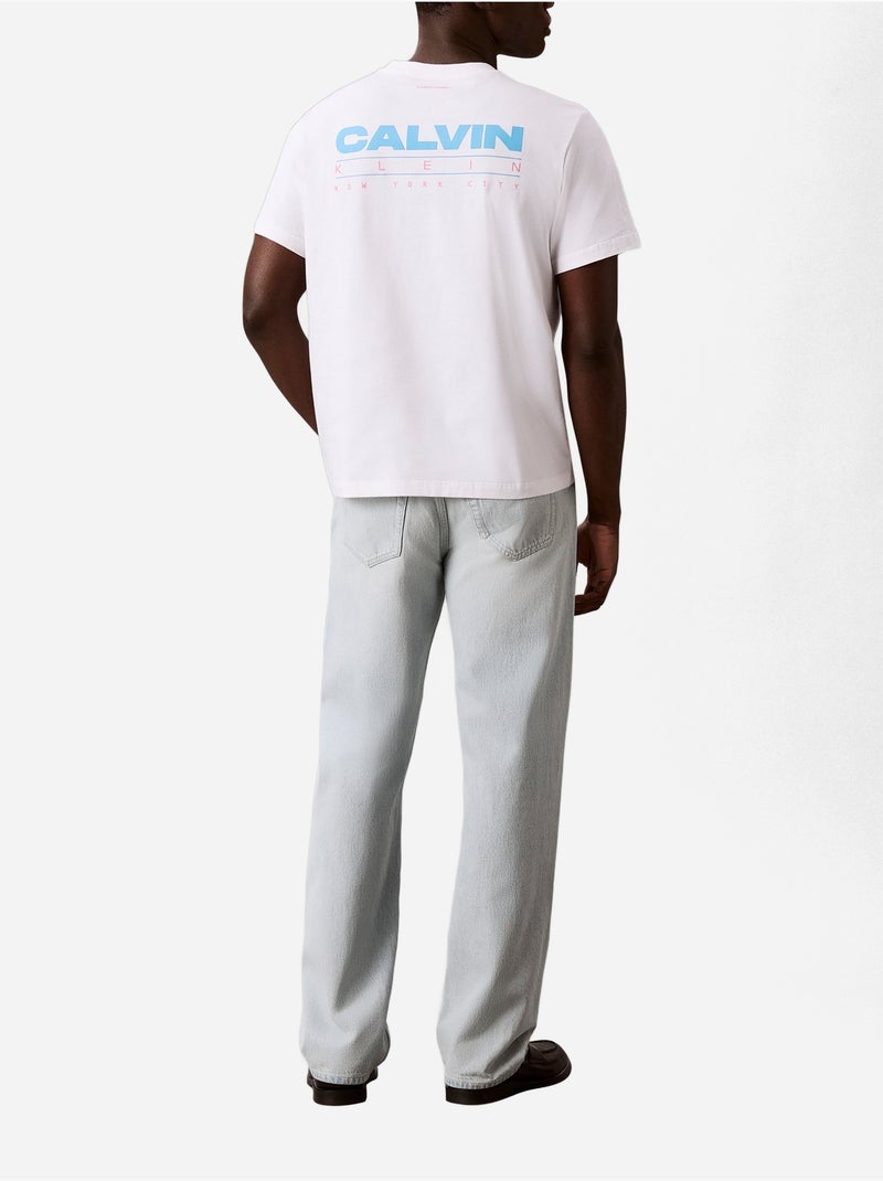 Camiseta de cuello redondo - Calvin Klein Blanco Azul - Kiabi