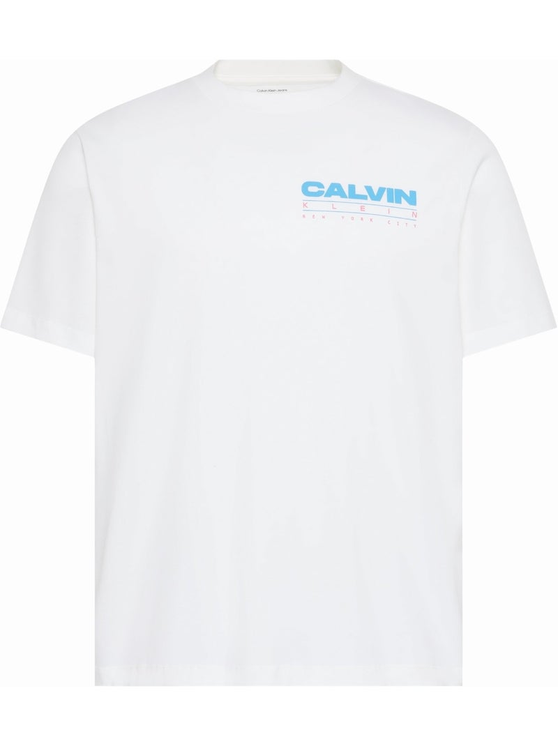 Camiseta de cuello redondo - Calvin Klein Blanco Azul - Kiabi