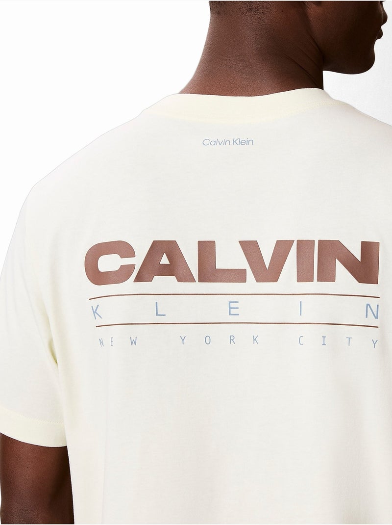 Camiseta de cuello redondo - Calvin Klein Blanco Beige - Kiabi