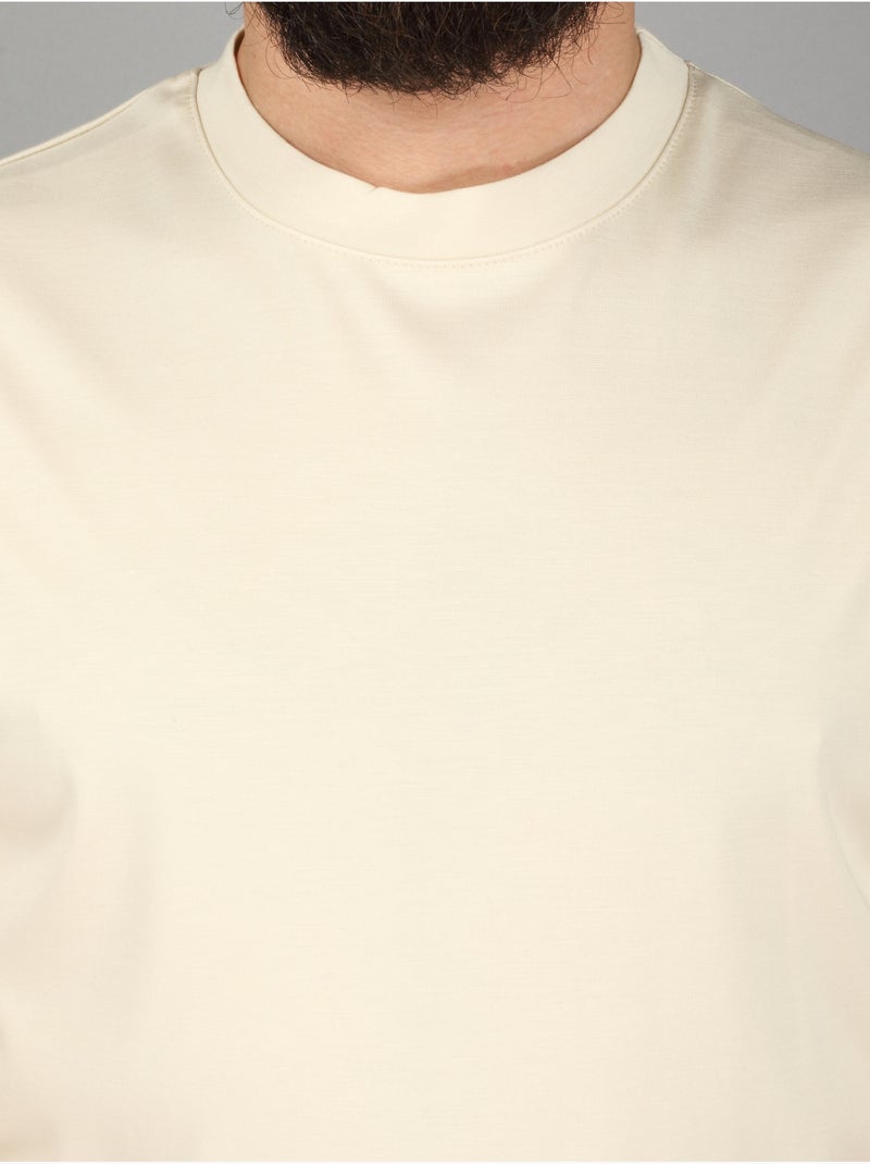 Camiseta de cuello redondo - Frilivin Beige - Kiabi