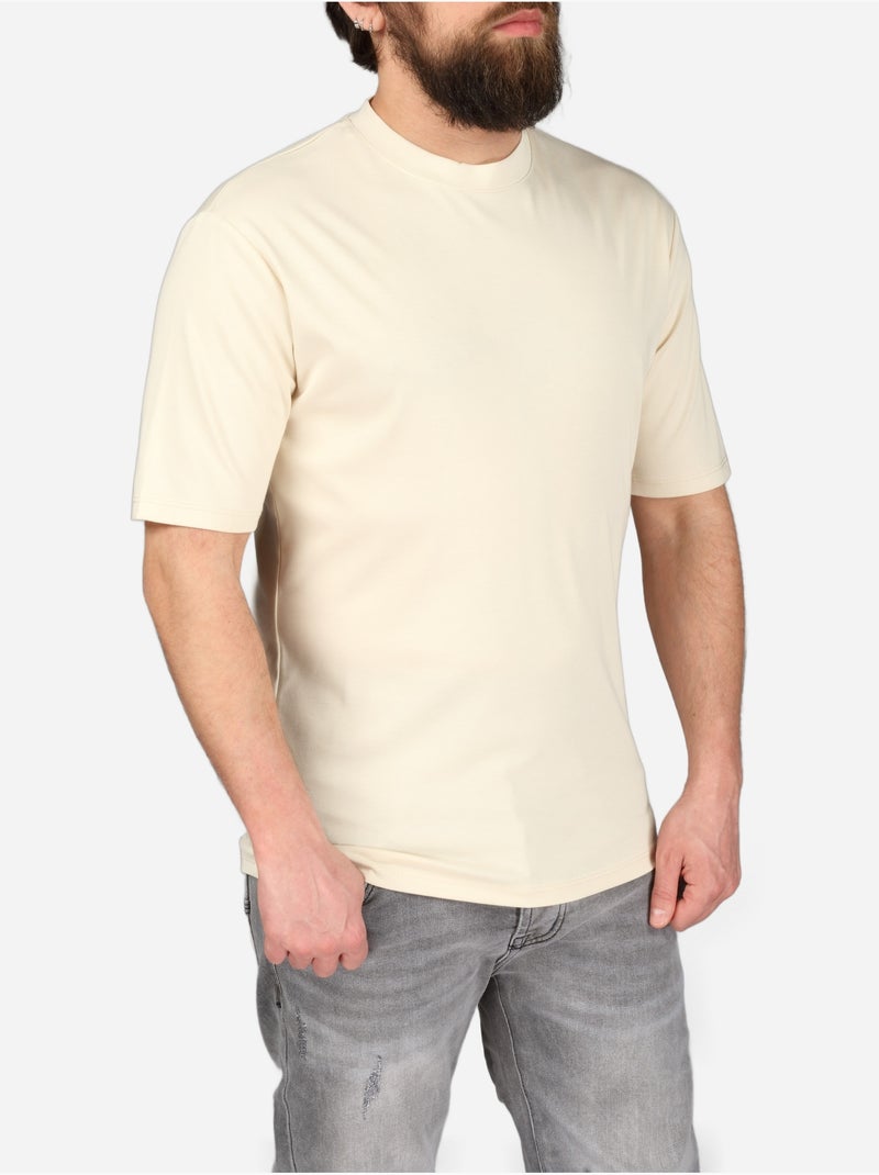 Camiseta de cuello redondo - Frilivin Beige - Kiabi