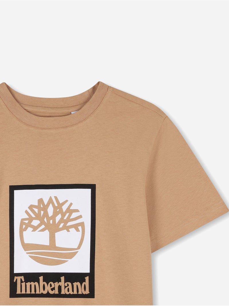 Camiseta de cuello redondo - Timberland Marrón claro - Kiabi