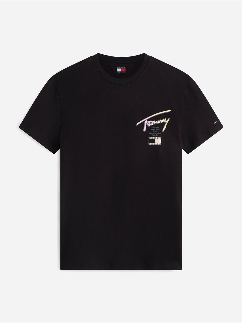 Camiseta de cuello redondo - Tommy jeans Negro - Kiabi