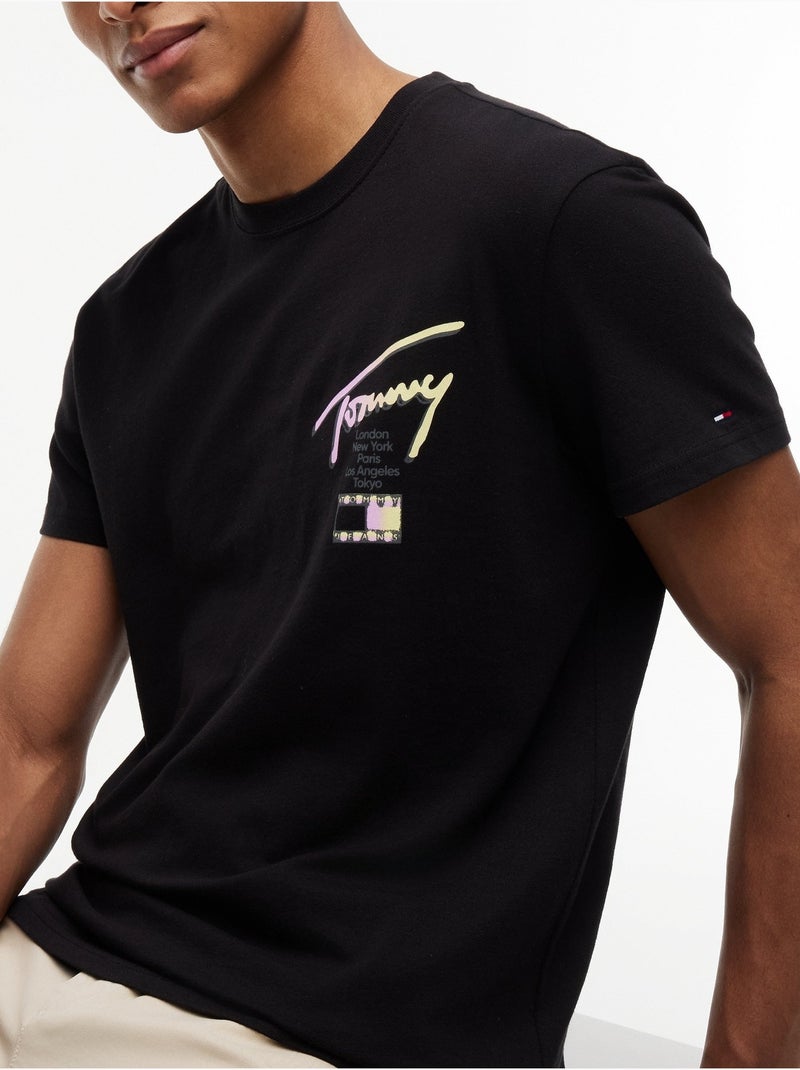 Camiseta de cuello redondo - Tommy jeans Negro - Kiabi