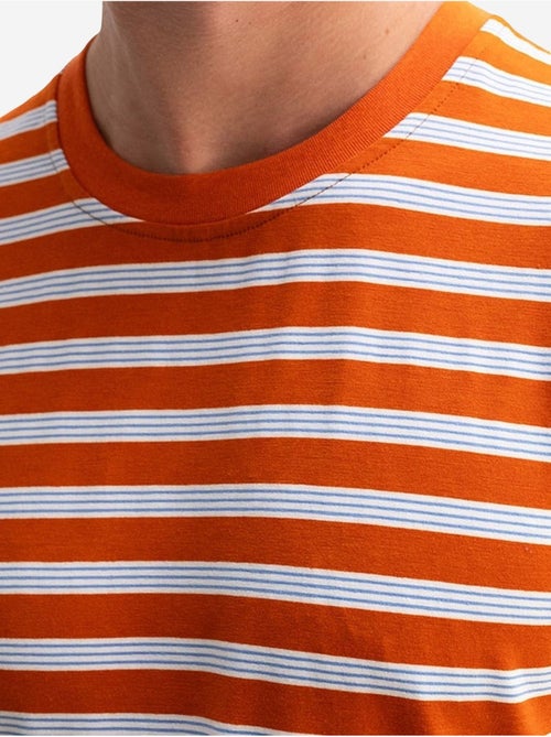 Camiseta de cuello redondo a rayas de corte entallado giesto - Kiabi Camiseta de cuello redondo a rayas de corte entallado giesto - Kiabi