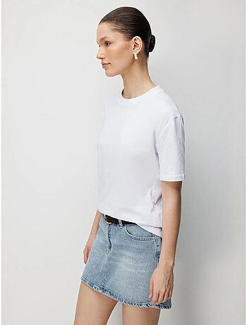 Camiseta de cuello redondo acanalada extragrande mixray