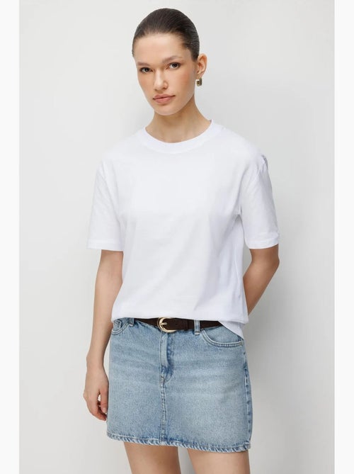 Camiseta de cuello redondo acanalada extragrande mixray - Kiabi