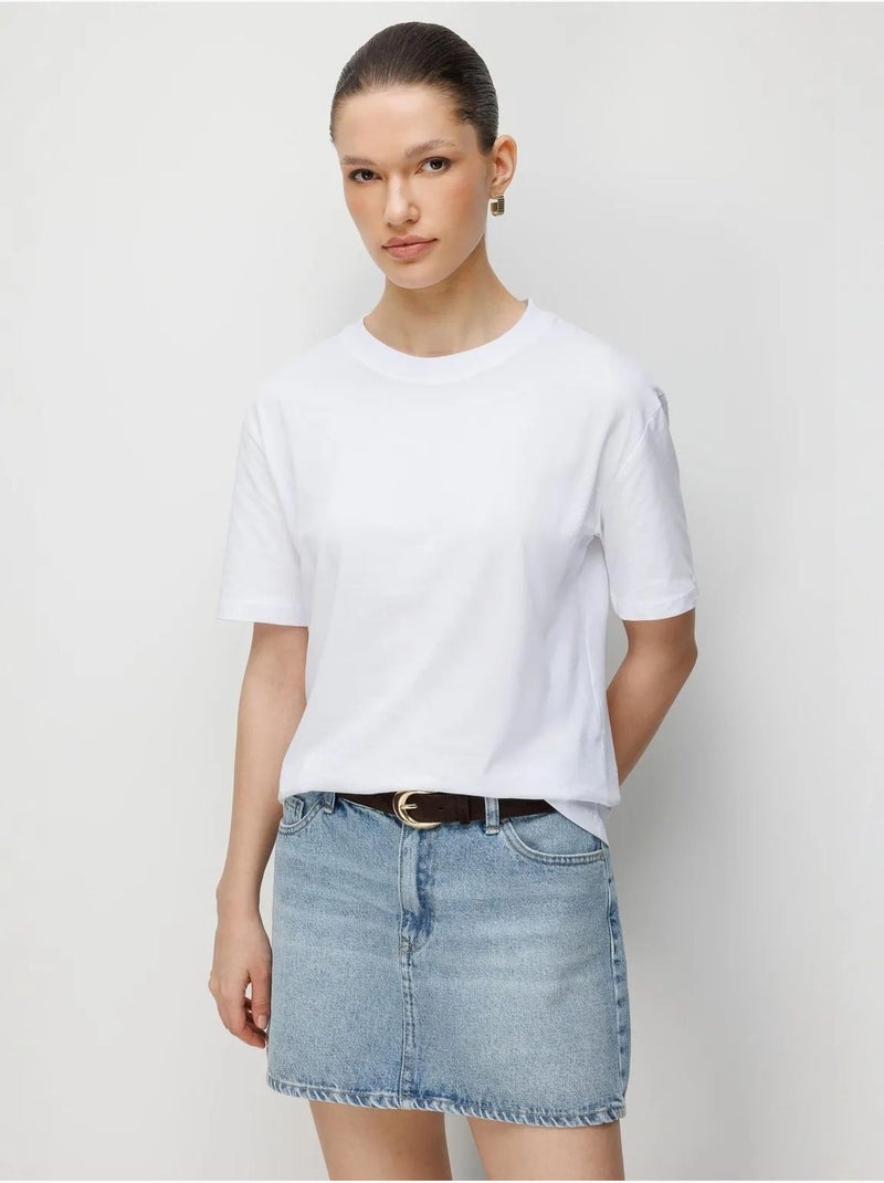 Camiseta de cuello redondo acanalada extragrande mixray Blanco - Kiabi