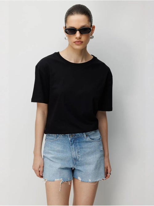 Camiseta de cuello redondo acanalada extragrande mixray - Kiabi