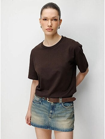 Camiseta de cuello redondo acanalada extragrande mixray