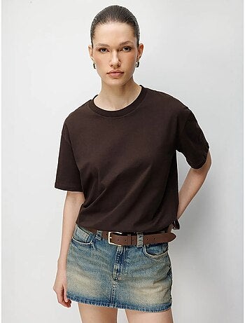 Camiseta de cuello redondo acanalada extragrande mixray