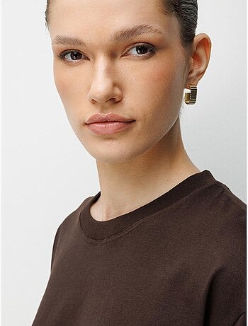 Camiseta de cuello redondo acanalada extragrande mixray