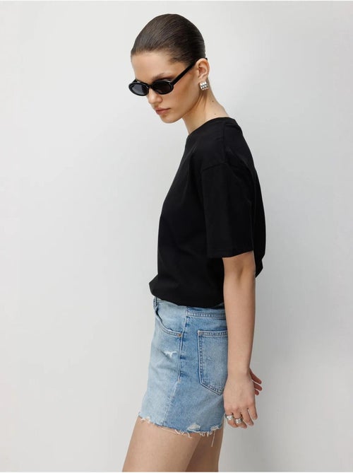 Camiseta de cuello redondo acanalada extragrande mixray - Kiabi