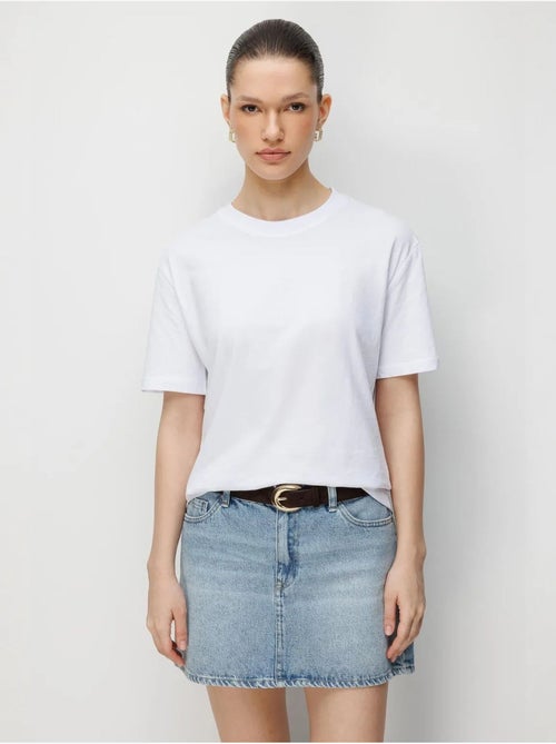Camiseta de cuello redondo acanalada extragrande mixray - Kiabi Camiseta de cuello redondo acanalada extragrande mixray - Kiabi