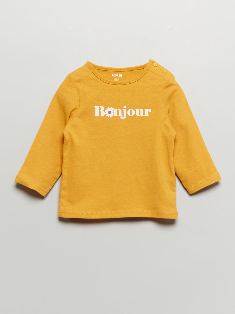 Camiseta de cuello redondo AMARILLO - Kiabi