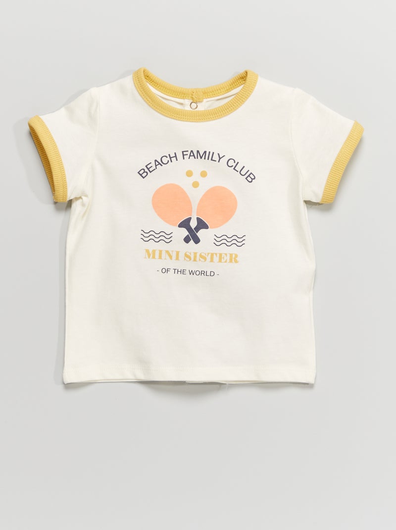 Camiseta de cuello redondo BLANCO - Kiabi