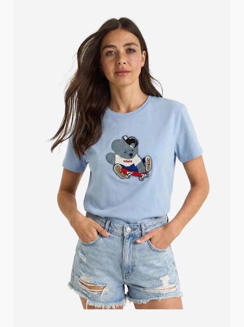 Camiseta de cuello redondo bordada lucci - Kiabi Camiseta de cuello redondo bordada lucci - Kiabi