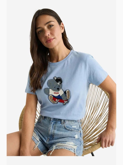 Camiseta de cuello redondo bordada lucci - Kiabi Camiseta de cuello redondo bordada lucci - Kiabi