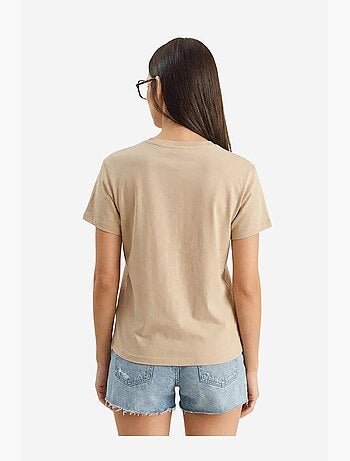 Camiseta de cuello redondo bordada lucci