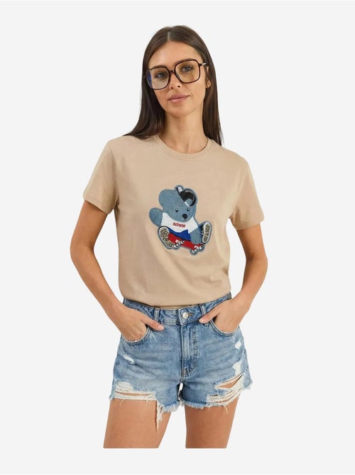 Camiseta de cuello redondo bordada lucci - Kiabi