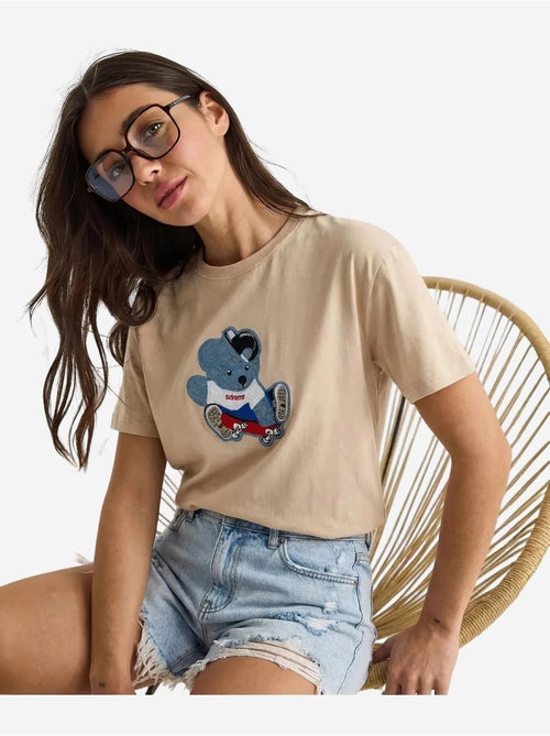 Camiseta de cuello redondo bordada lucci - Kiabi