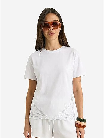 Camiseta de cuello redondo bordada lucci
