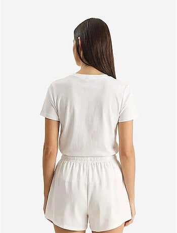 Camiseta de cuello redondo bordada lucci