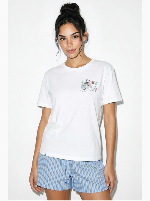 Camiseta de cuello redondo bordada lucci - Kiabi