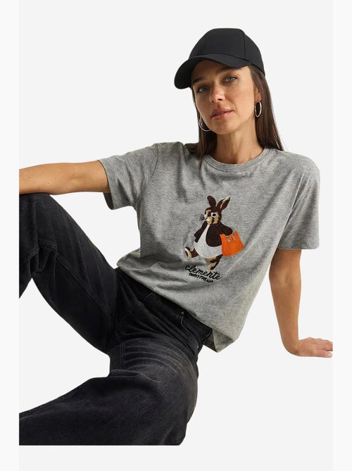 Camiseta de cuello redondo bordada lucci - Kiabi Camiseta de cuello redondo bordada lucci - Kiabi