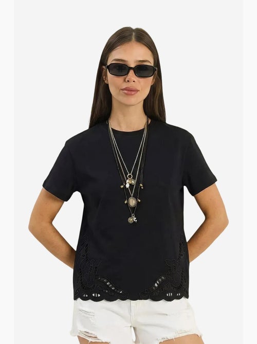 Camiseta de cuello redondo bordada lucci - Kiabi