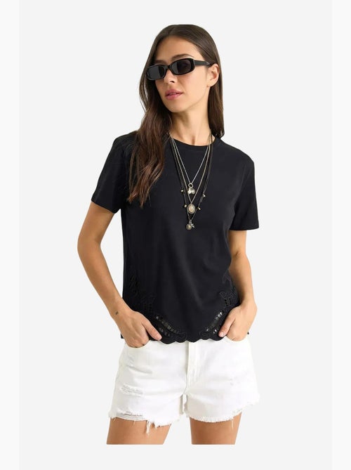 Camiseta de cuello redondo bordada lucci - Kiabi