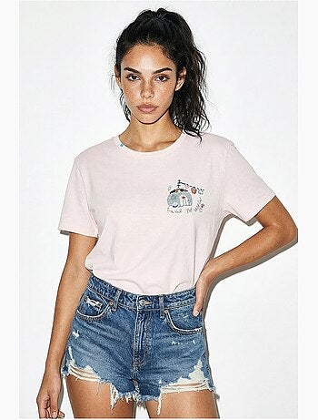 Camiseta de cuello redondo bordada lucci