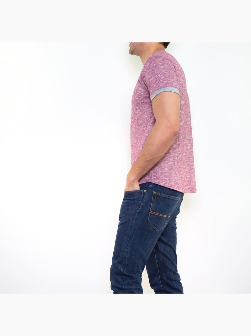 Camiseta de cuello redondo Burdeos - Kiabi